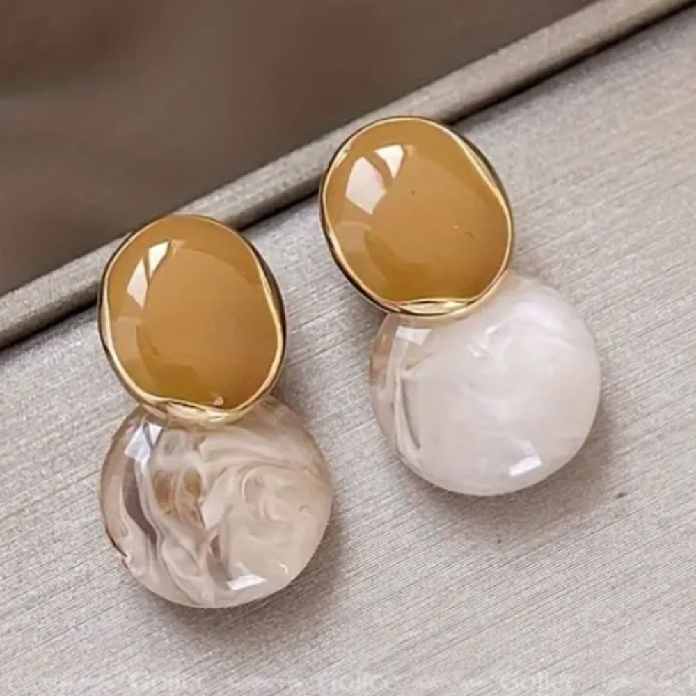 Ladies Elegant Two Tone Earrings